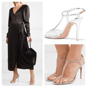 Aquazzura Shine 105 Embellished Crystal PVC Heels